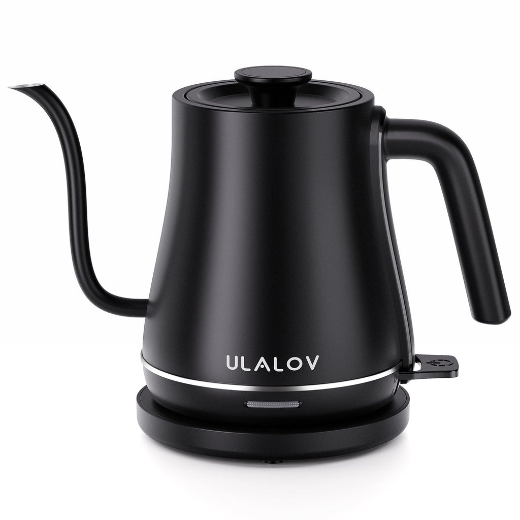 Ulalov 1L Gooseneck Electric Kettle for Pour-Over Coffee & Tea, 1200W (Matte Black)