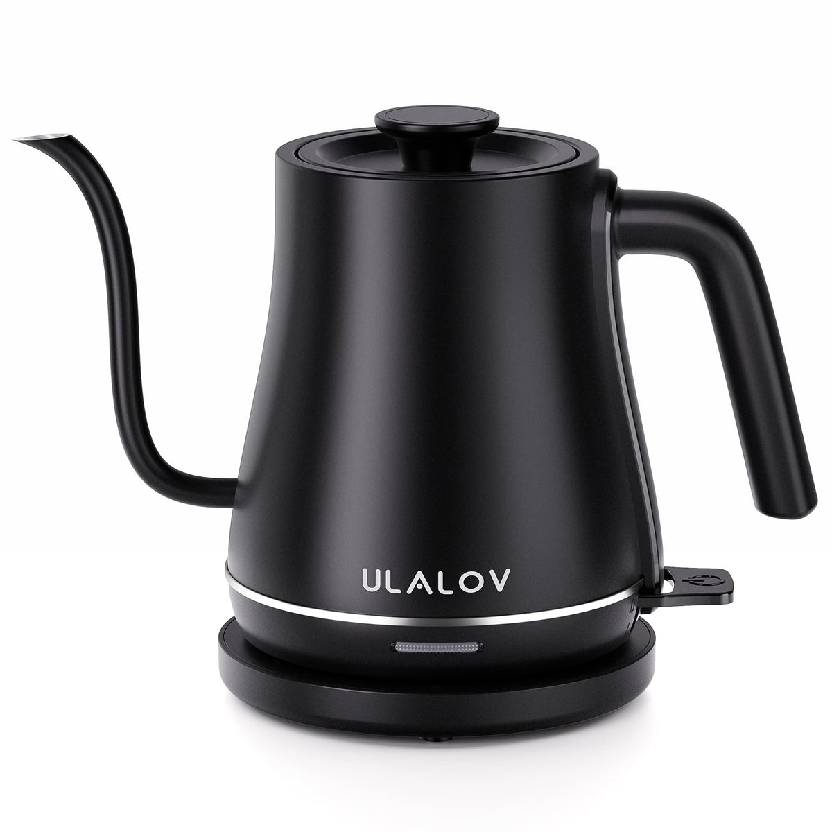 Ulalov 1L Gooseneck Electric Kettle for Pour-Over Coffee & Tea, 1200W (Matte Black)