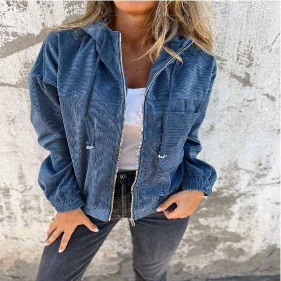 Women's Hooded Zip-Up Casual Jacket