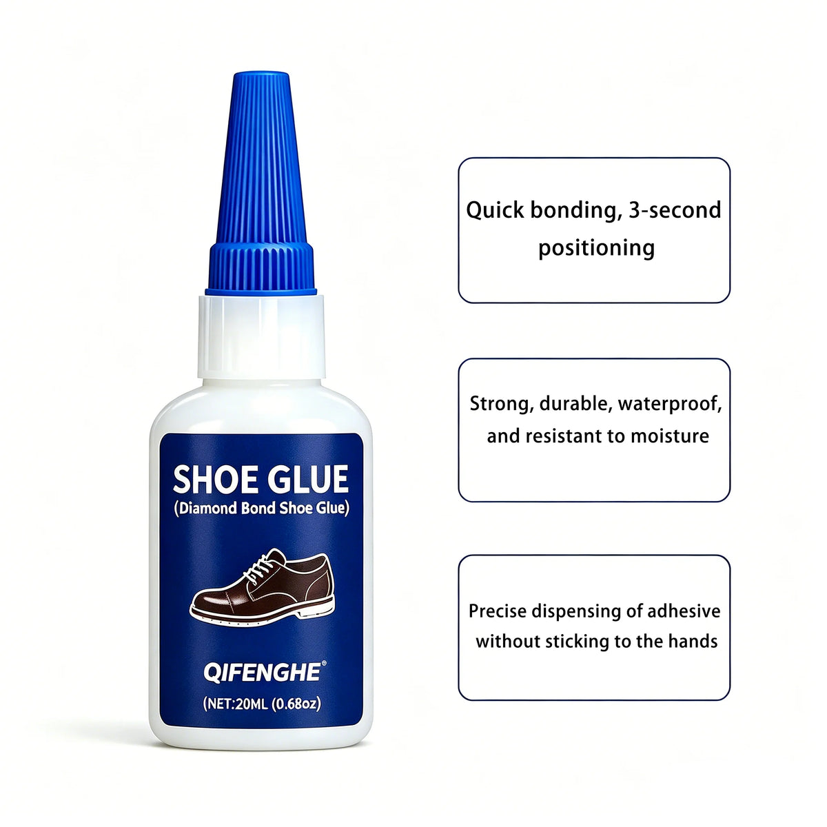 Diamond Bond Shoe Glue, Strong Flexible Adhesive for Long-Lasting