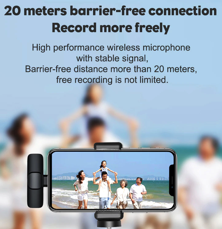 Wireless Lavalier Microphone for iPhone and Android