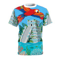 Honduras Macaw & Ruins All-Over Print T-Shirt