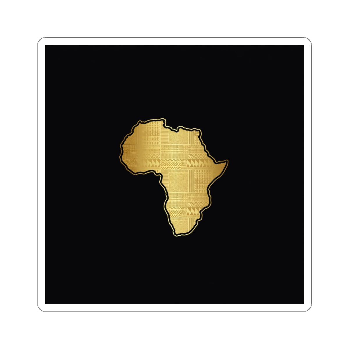 Gold Africa Map Kiss-Cut Sticker
