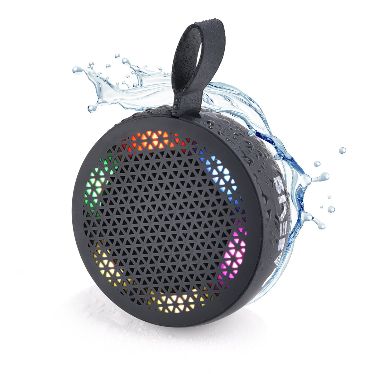 RISEBASS Waterproof Bluetooth Shower Speaker with LED Light & Hands-Free