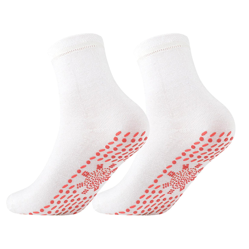 Self-Heating Thermal Socks - Tourmaline Circulation, White