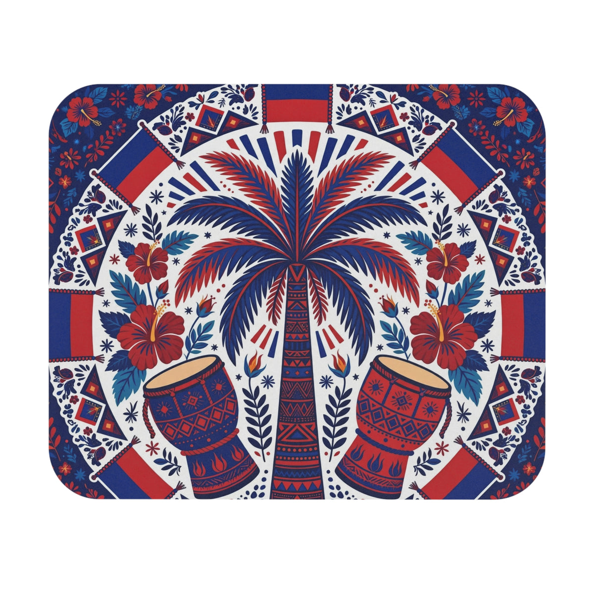 Folk Art Floral Rectangle Mouse Pad