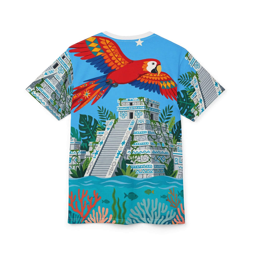 Honduras Macaw & Ruins All-Over Print T-Shirt
