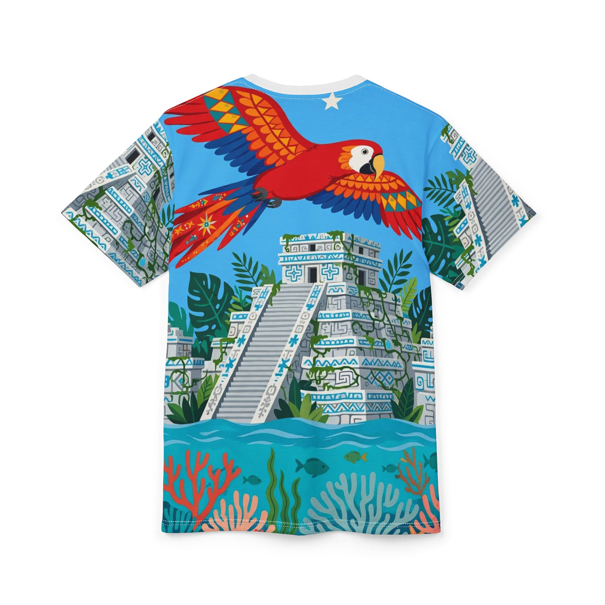 Honduras Macaw & Ruins All-Over Print T-Shirt