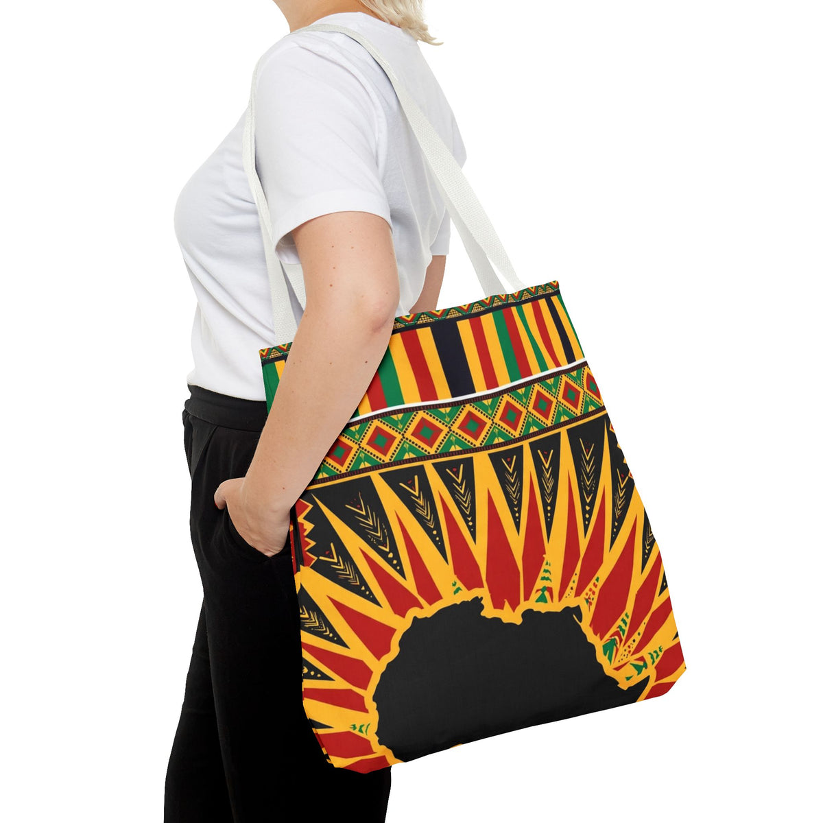 Africa Kente Sunburst Tote Bag