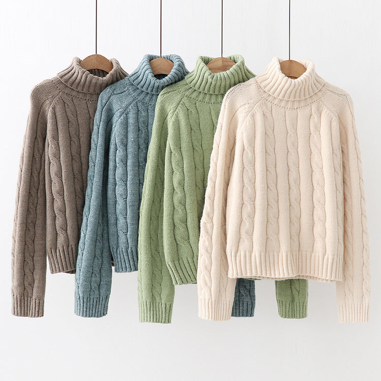 Women's Cable Knit Turtleneck Sweater
