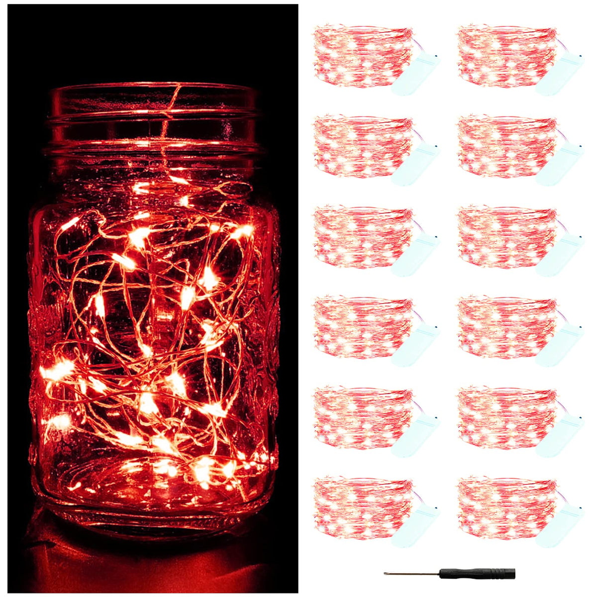 Battery Fairy Lights 7FT 20 LED - 12 Pack, Waterproof