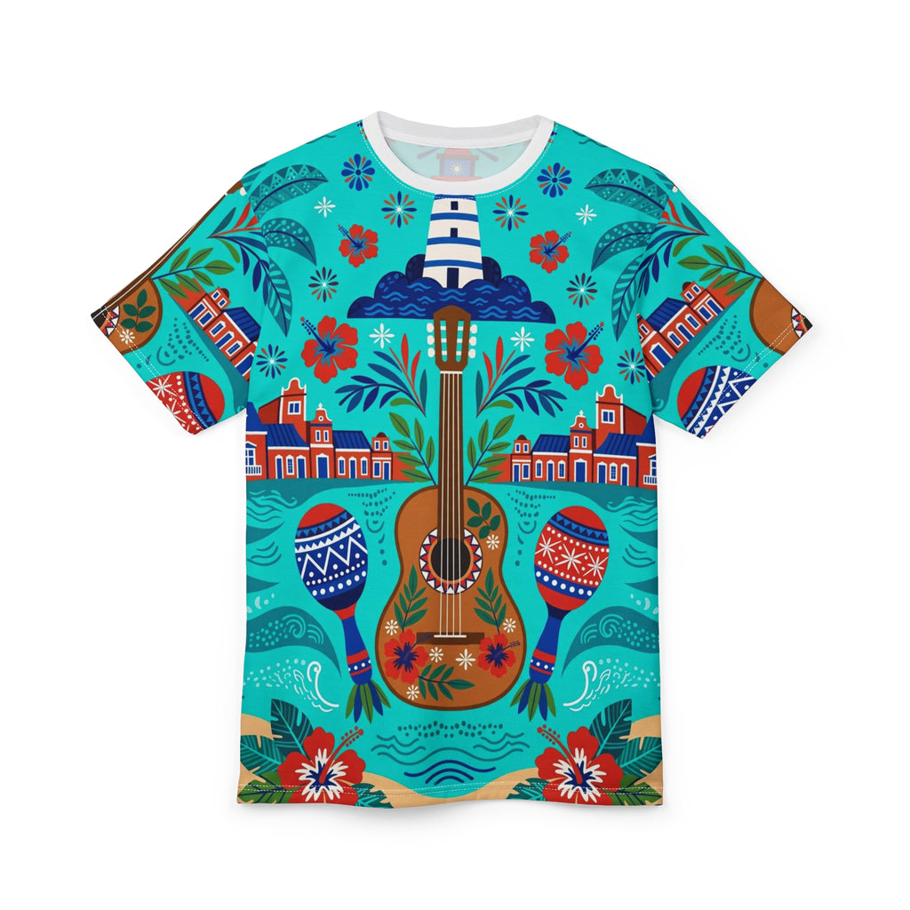 Dominican Republic Guitar & Maracas All-Over Print T-Shirt