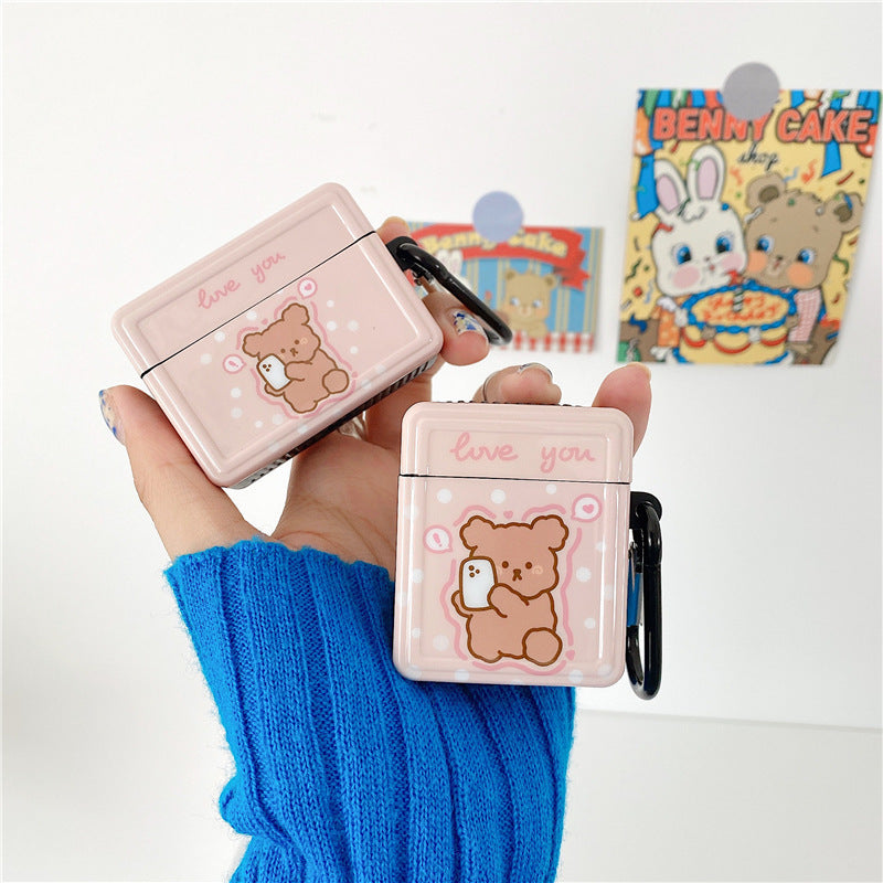 Compatible with Apple, Cute Cartoon Lovely Bear Case For Apple AirPods 2 1 Pro