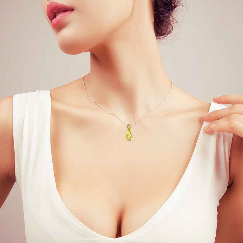 Gold Pendant, Corn Pendant, Women's Necklace