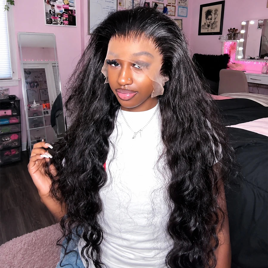 180-220% Density Natural Black 13x6 13x4 HD Transparent Lace Front