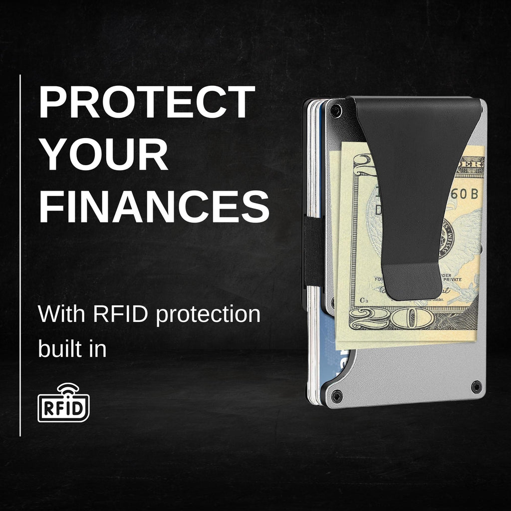 Carbon Fiber Minimalist RFID Wallet with Money Clip