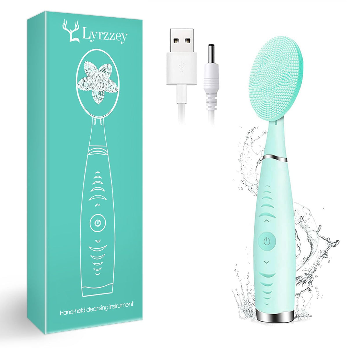 Sonic Facial Cleansing Brush, 5 Speeds, Rechargeable (Blue)