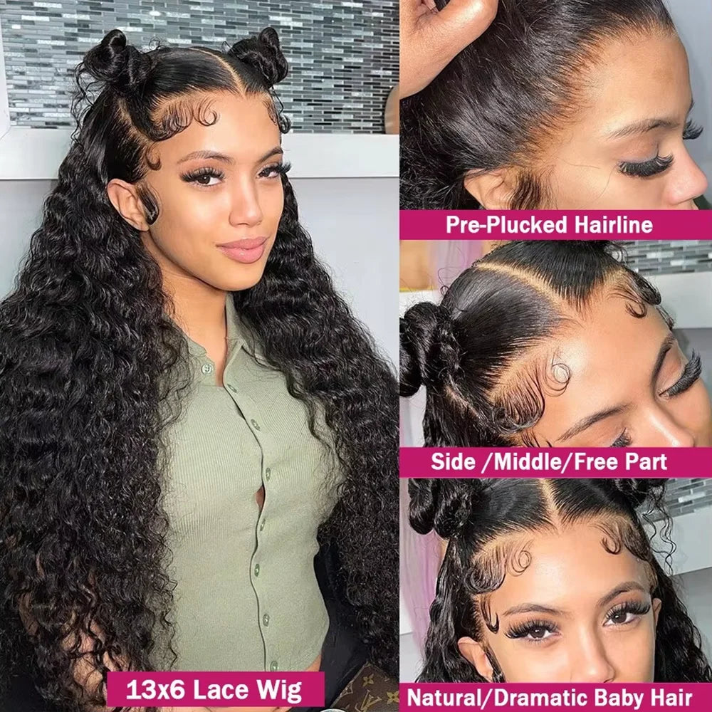 Deep Wave 13x4 Hd Lace Front Human Hair Wig 42 Inch 13x6 Hd Frontal