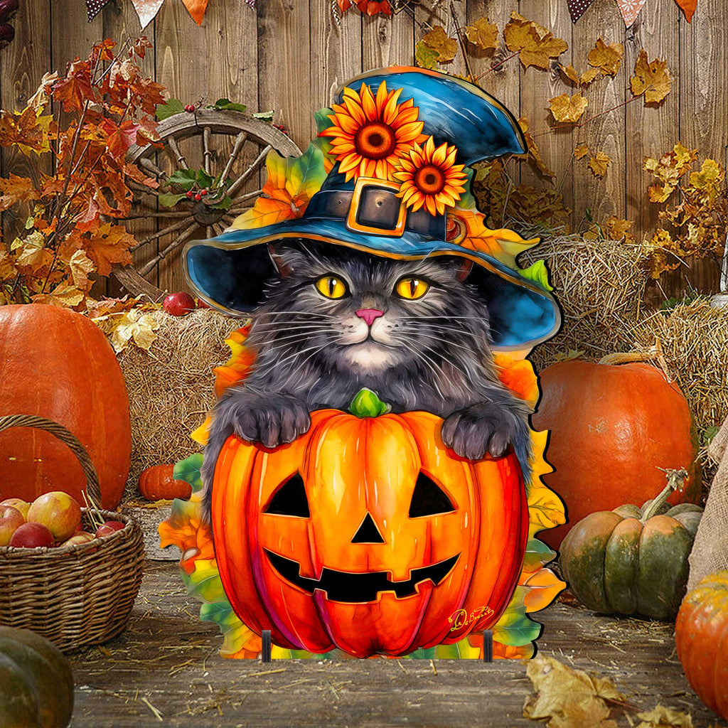 Halloween Black Cat Freestanding Decor - Outdoor by G. Debrekht