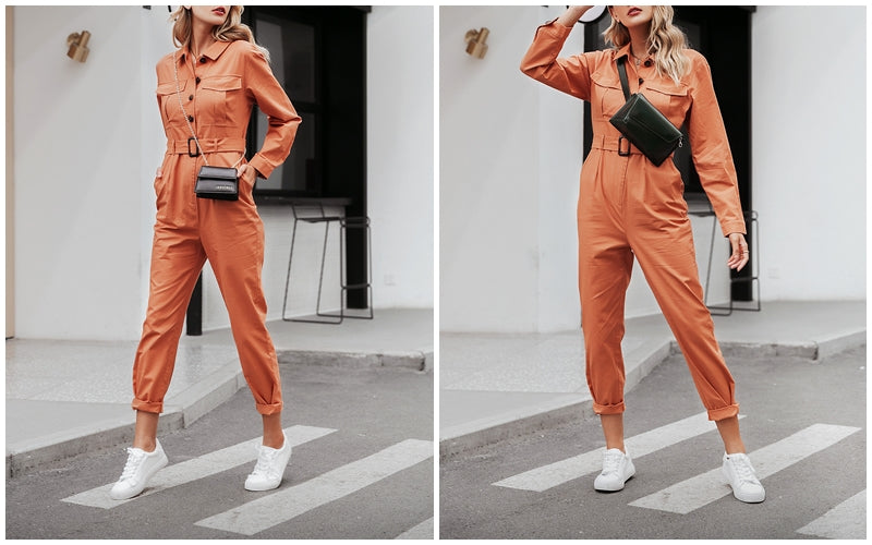 Women's Cotton Casual Jumpsuit