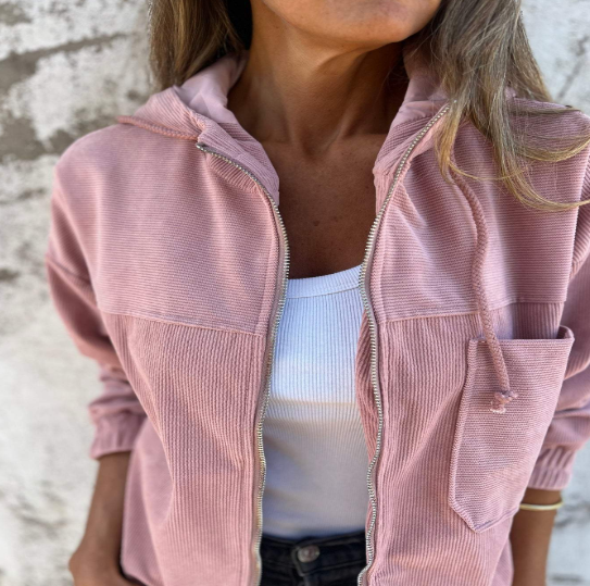 Women's Hooded Zip-Up Casual Jacket