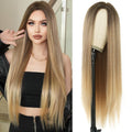 7JHH WIGS Long Blonde Ombre Natural Heat Resistant Fiber Synthetic