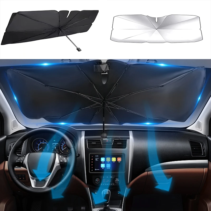 57" Umbrella Windshield Sun Shade - Foldable