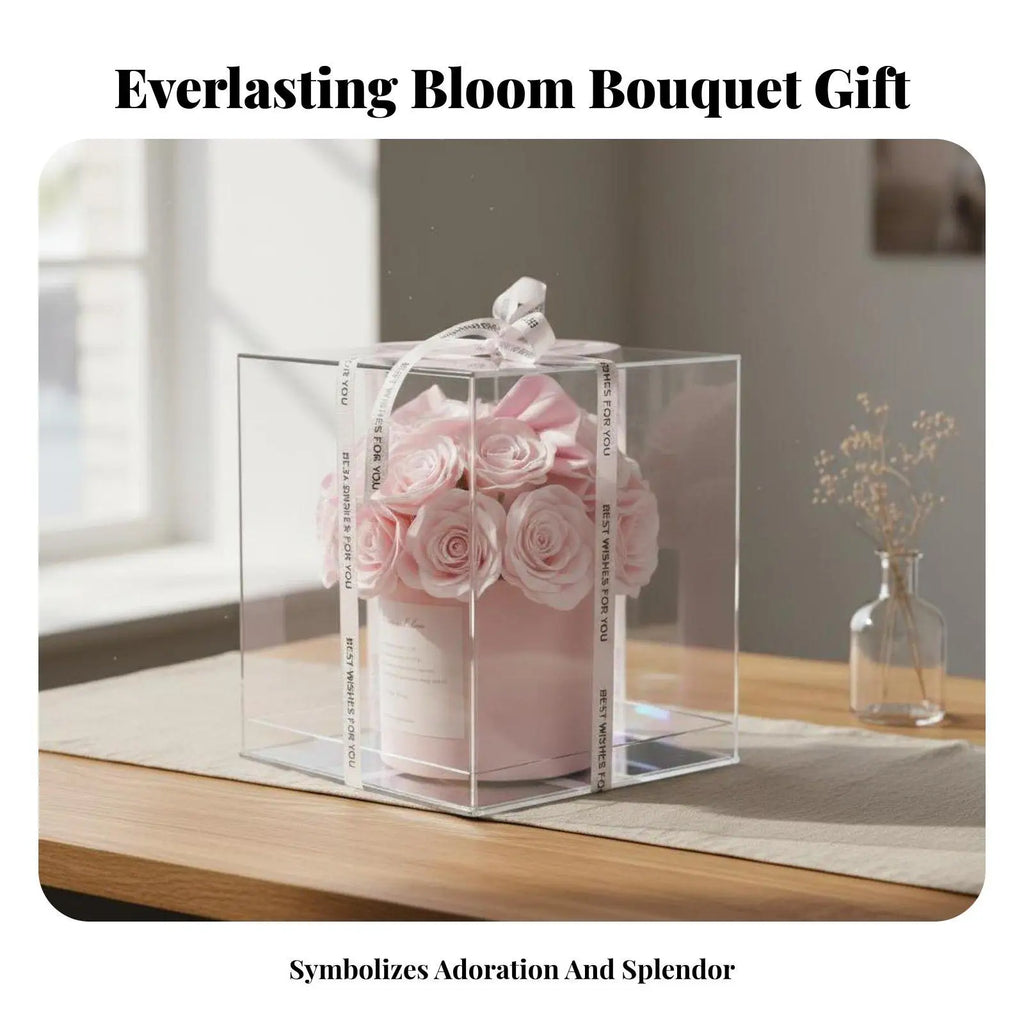 Acrylic Soap Bouquet Everlasting Scented Rose Arrangement Artificial Flower Gift Box for Home Decor