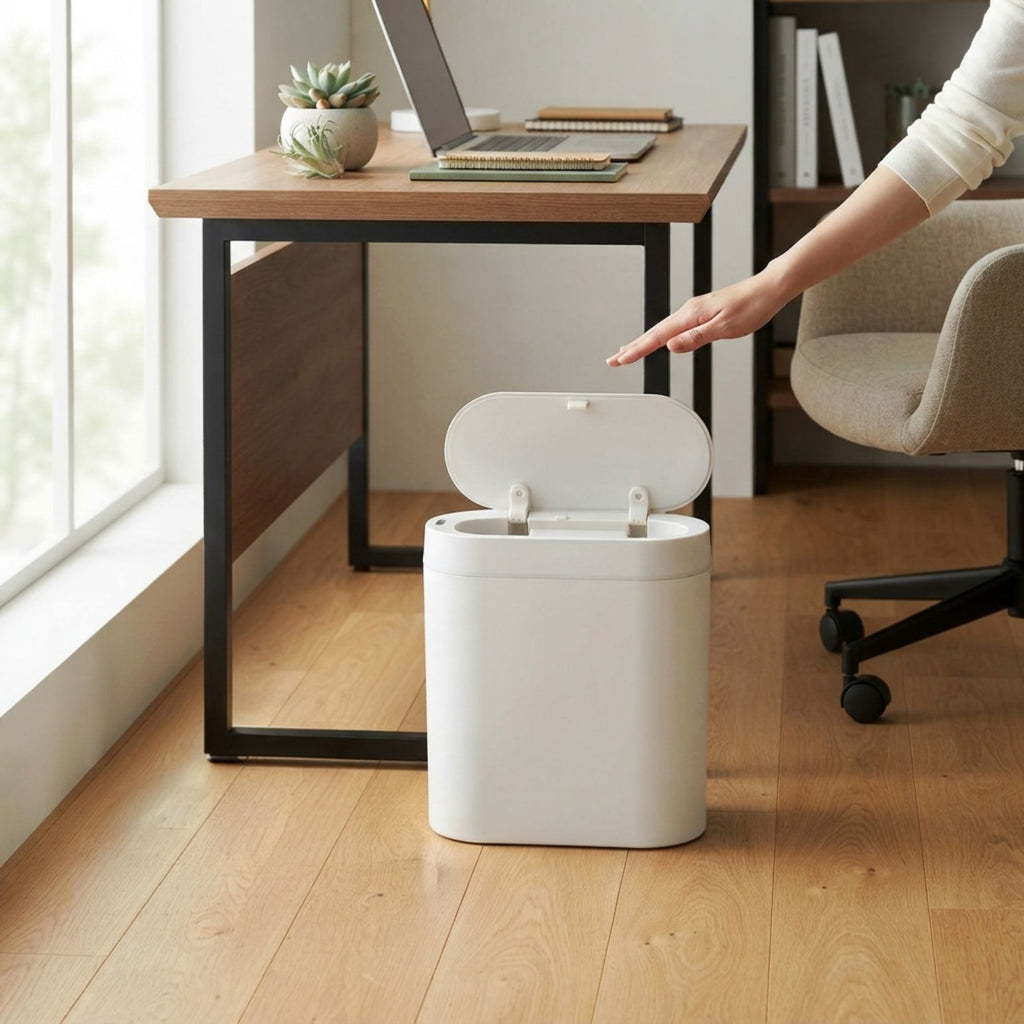 2-Pack Touchless Motion Sensor Trash Can - White-1
