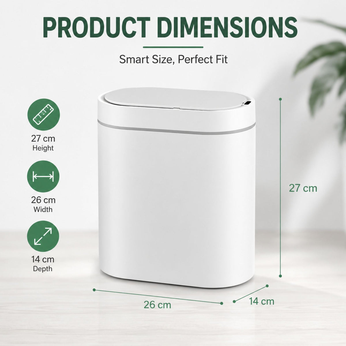 2-Pack Touchless Motion Sensor Trash Can - White-3