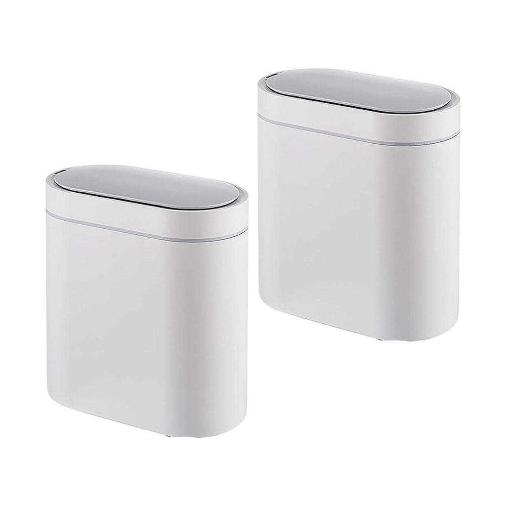 2-Pack Touchless Motion Sensor Trash Can - White