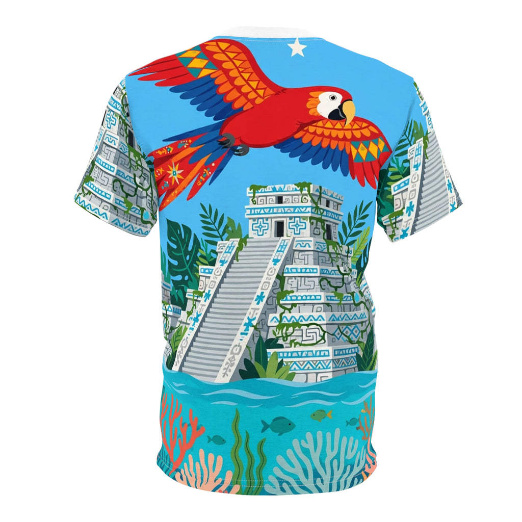 Honduras Macaw & Ruins All-Over Print T-Shirt