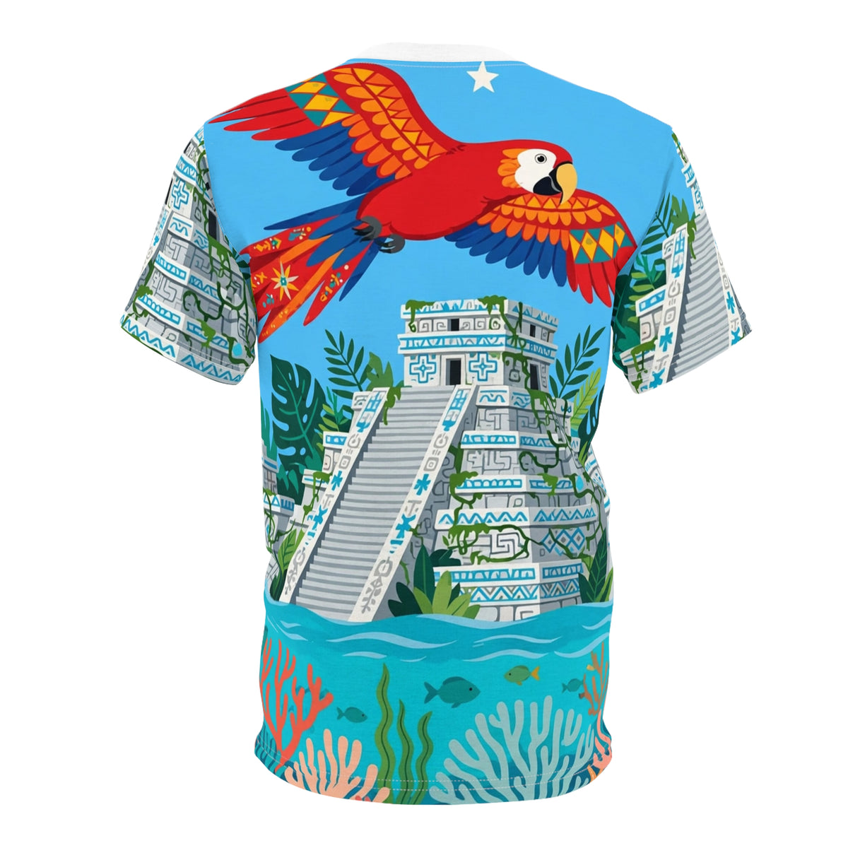 Honduras Macaw & Ruins All-Over Print T-Shirt