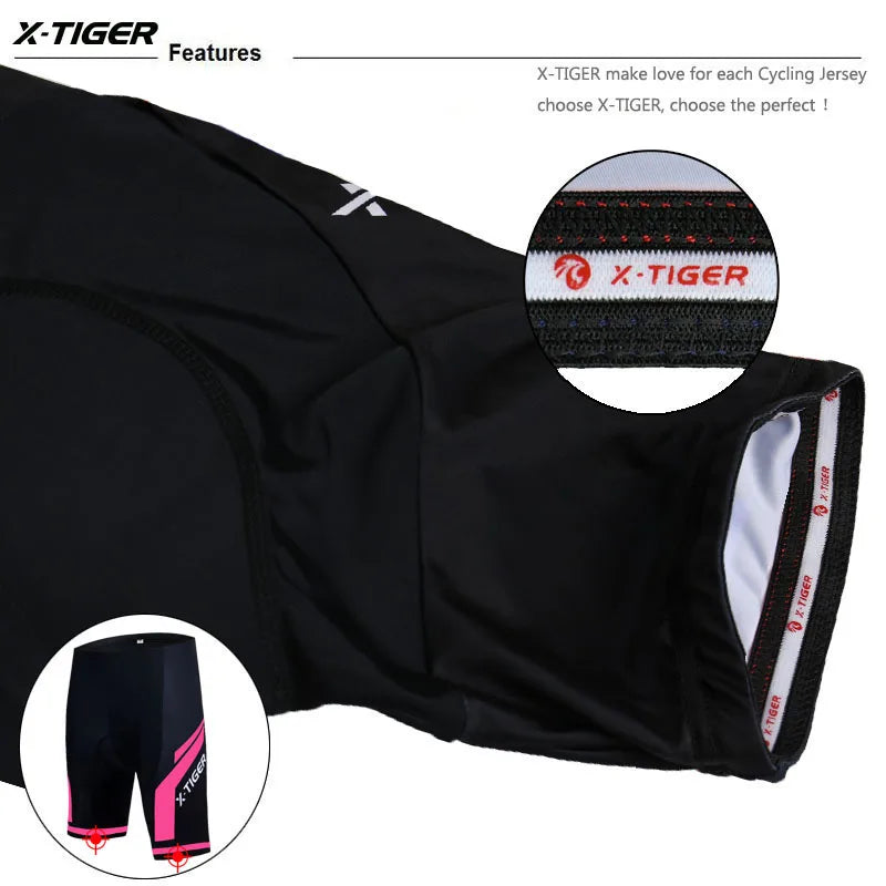 X-TIGER Women Cycling Shorts 3D Gel Padded Shockproof MTB Mountian