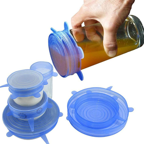 6pcs Silicone Stretchable Food Preservation Covers
