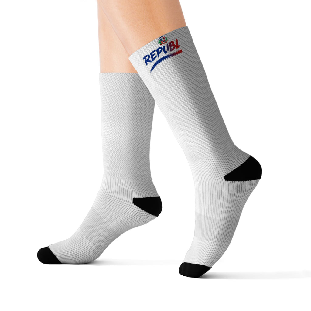 Dominican Republic Wordmark Socks - White