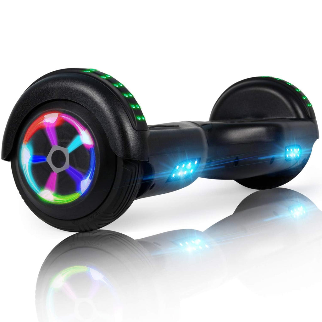 LIEAGLE 6.5" Self-Balancing Hoverboard with LED Lights, for Kids & Adults (Black)