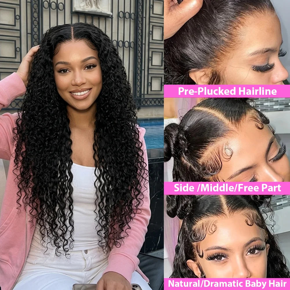 250 Density Deep Wave Wigs 13x6 HD Lace Front Human Hair Wig