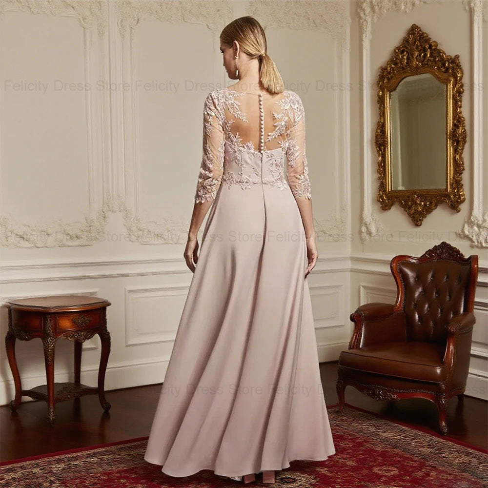 FELICITY Customized A-Line Mother of the Bride Dresses Elegant Wedding Guest Dresses Split Front Appliques Formal Occasion Gowns