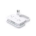 Addtam Travel Power Strip with 4 Outlets & 3 USB Ports, 4ft Flat Plug (White)