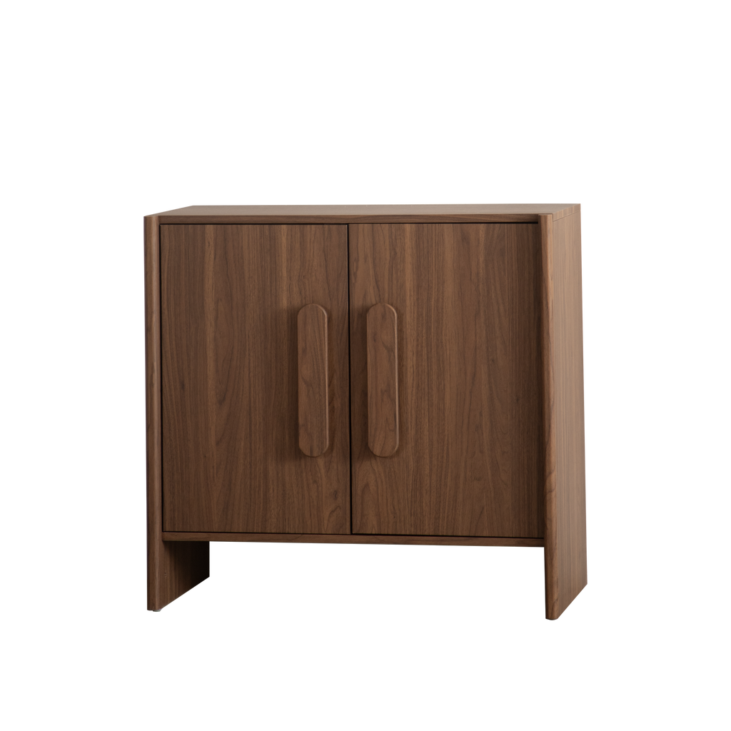 Walnut Sideboard Cabinet with Two Doors and Adjustable Interior