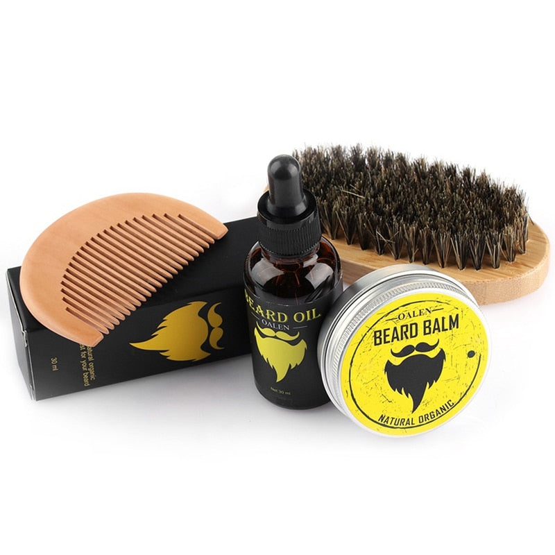 Men's Beard Care Set With Beard Balm And Oil