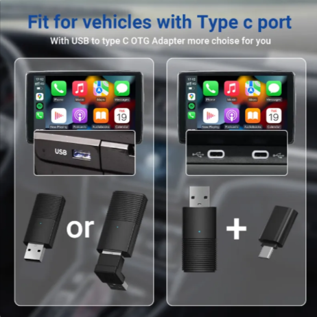 Original Car Wired to Wireless CarPlay & Android Auto Adapter