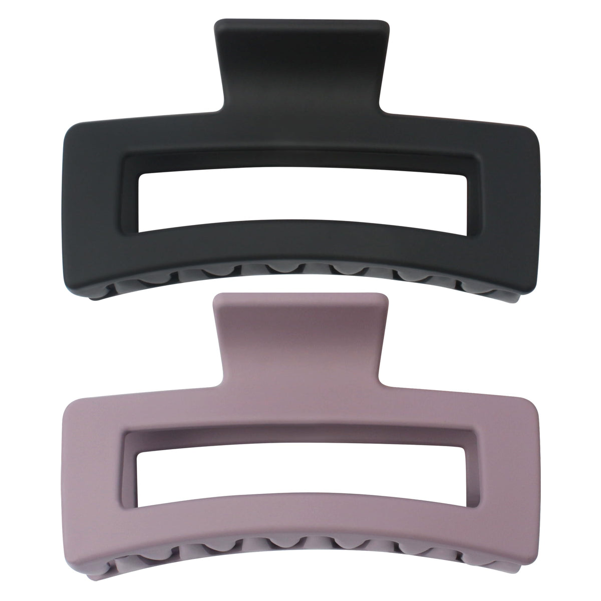 Qooocy Extra Large Claw Clips for Thick Hair, 2-Pack (Black & Purple)