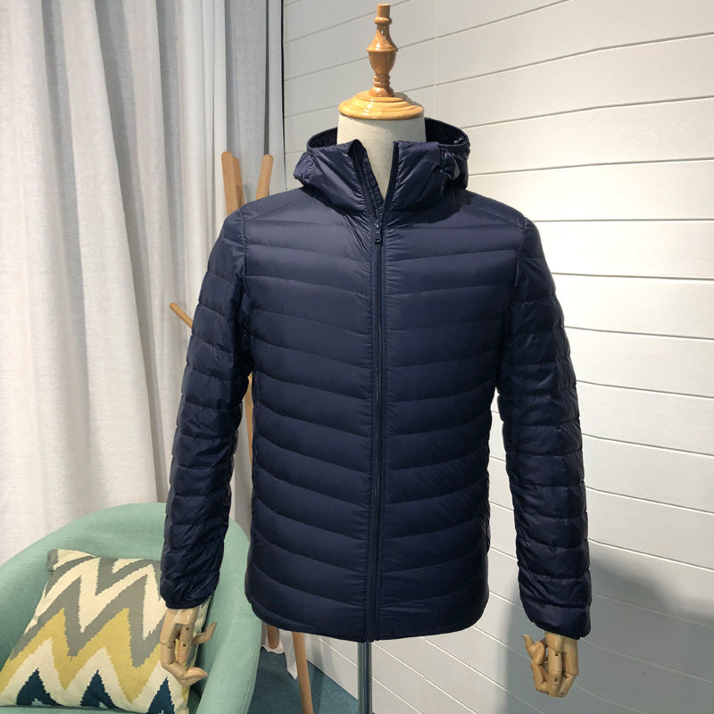 Men's 90% Down Lightweight Hooded Winter Jacket
