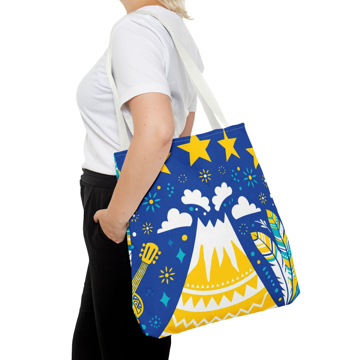 Cape Verde Volcano & Stars Tote Bag