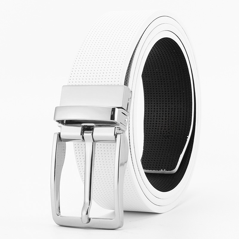 Men's Reversible Genuine Leather Belt with Rotating Buckle