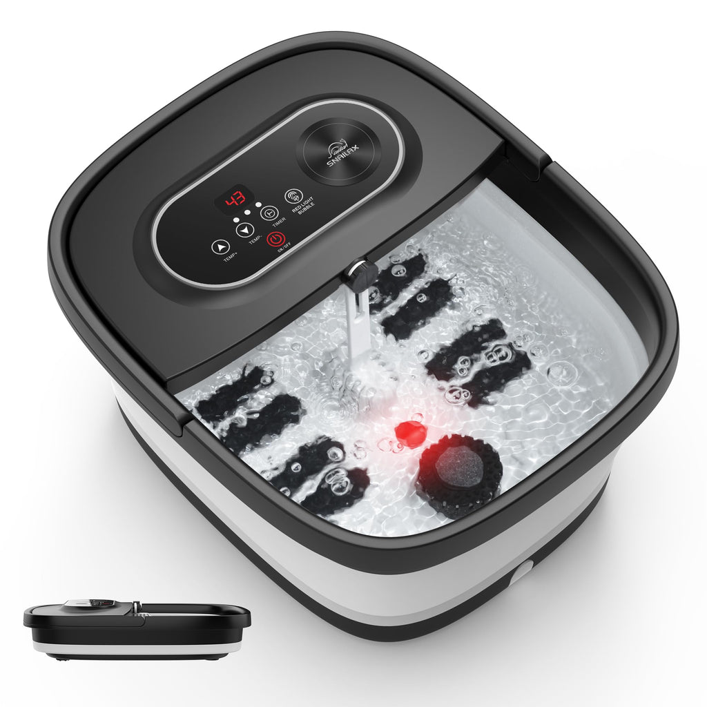 Snailax Collapsible Foot Spa with Heat, 8 Massage Rollers & Temperature Control