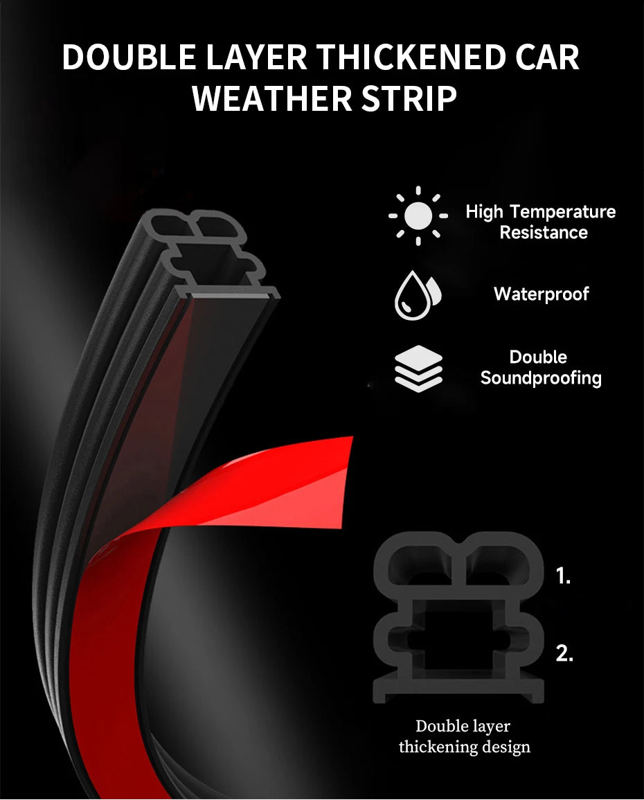 Automotive Door Seal Strip - Noise Reduction Weatherstrip