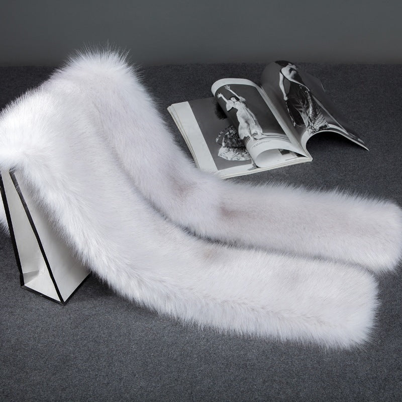 Faux Fur Long Scarf, Warm Fur Collar and Shawl
